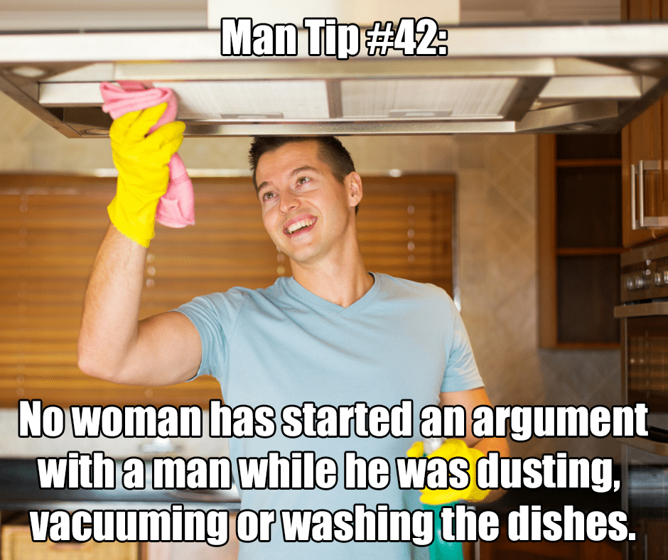 man doing housework dishes