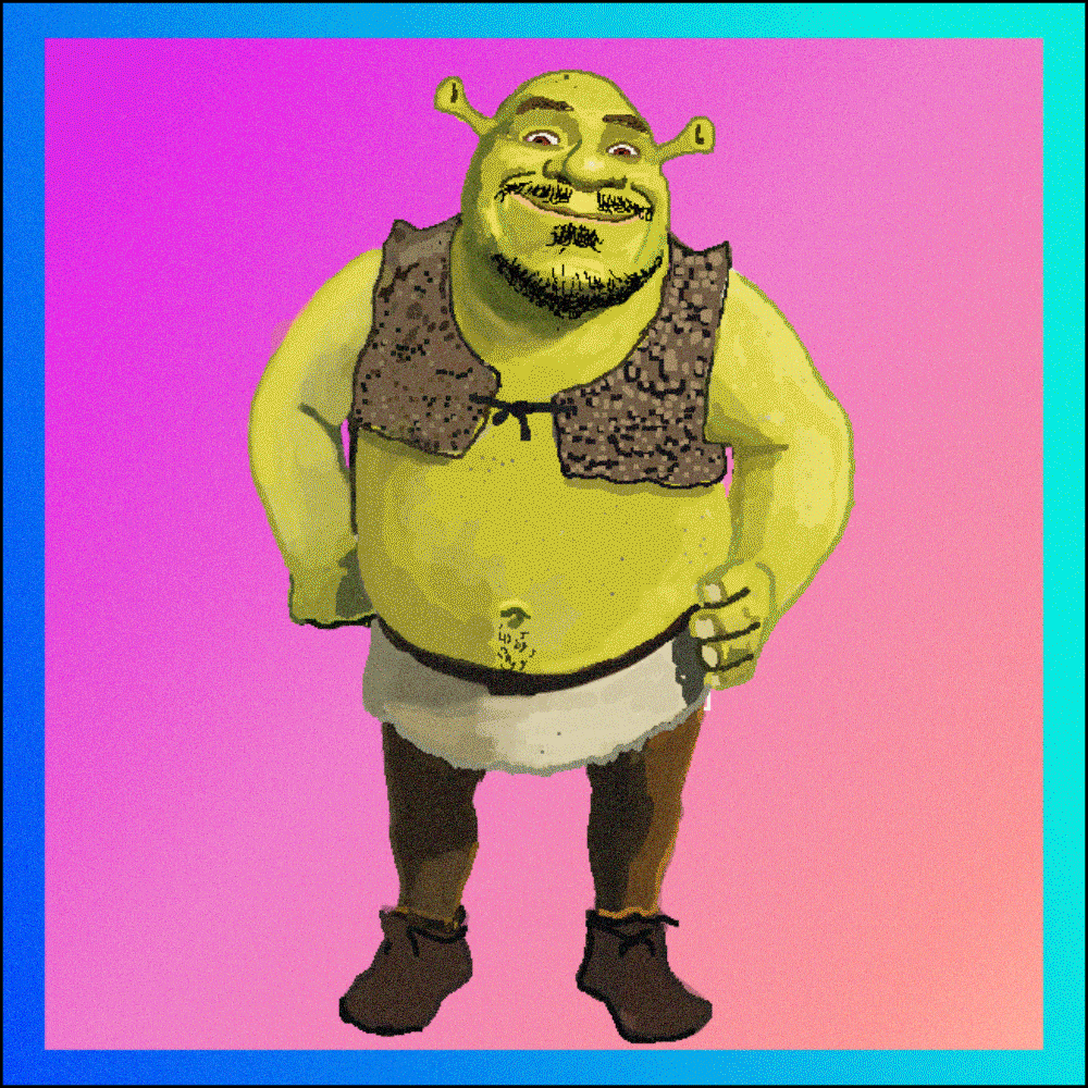 Sexy Shrek with a goatee.